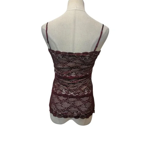 Vtg The Limited Lace Tank Top Camisole Sz S Burgundy Whimsigoth Grunge Fairy - Picture 4 of 4
